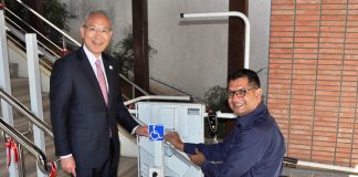 Electric Wheelchair Lift for Handicapped Persons @ Embassy of Japan in Islamabad