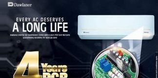 Dawlance Inverter Air conditioners offer the longest 4 year warranty on PCB Cards in Pakistan