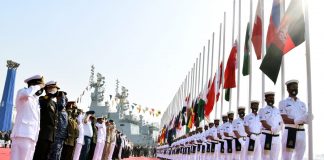 Impressive Flag Hoisting Ceremony of Multinational Exercise AMAN-2021 of Pakistan Navy