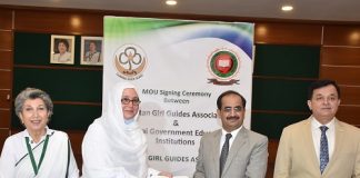 MOU Signing Ceremony Between Pakistan Girl Guides & Federal Government Educational Institutions