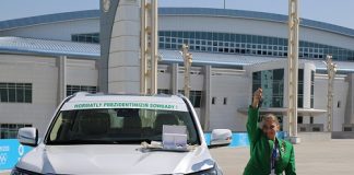 Honoring of the Olympic medalist Polina Guryeva of Turkmenistan in Ashgabat