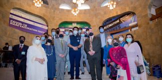 U.S. GOVERNMENT AND PAKISTAN HEALTH OFFICIALS OBSERVE DONATED PFIZER VACCINATIONS