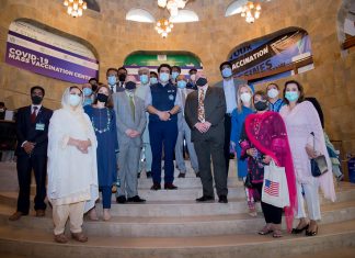 U.S. GOVERNMENT AND PAKISTAN HEALTH OFFICIALS OBSERVE DONATED PFIZER VACCINATIONS