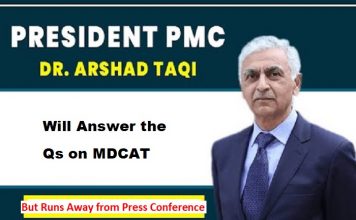 Pak Medical Commission Head Runs Away from Reporters in His Own Called Press Conference – Tazeen Akhtar