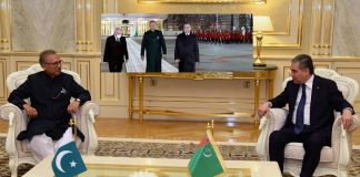 President in Ashgabat for ECO Summit – President Turkmenistan Welcomes – Both Leaders Discuss Regional Peace & Security