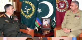 Defense Minister of Azerbaijan Welcomed by Army Chief & Chairman Joint Chiefs of Pakistan