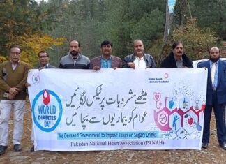 Raise Taxes on Sugary Drinks to Save 450 Billion PKR Health Budget & Earn 110 Billion PKR new Revenue – PANAH media Walk @ Banjosa Lake