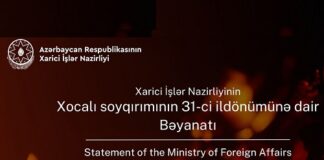 31st anniversary of the Khojaly Genocide – Statement of the Ministry of Foreign Affairs of the Republic of Azerbaijan