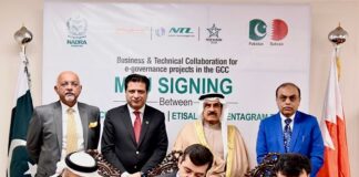 NADRA Technologies Limited (NTL – Pakistan), Etisalcom (Bahrain) and Pentagram Tech (Bahrain) sign MoU