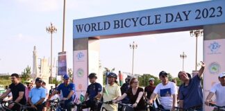 Turkmen Embassy & Serena Hotels encourage Healthy Habits on World Bicycle Day.