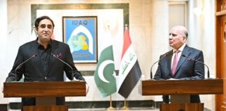 Foreign Minister Pakistan with Iraqi Counterpart in Baghdad @ Joint Press Stakout