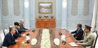 COAS Pakistan Calls on President Uzbekistan – Emphasizes Coop in Military Training and Intelligence Sharing – Appreciated Readiness of Uzbek Military