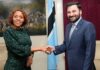 Global Youth Leader Mr. Qaiser Nawab Calls on First Lady of Botswana