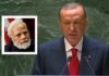 President Erdogan Raises Indian Illegally Occupied Jammu Kashmir Issue Again for Third Time at UNGA Disturbing Modi whom Erdogan Met at G-20