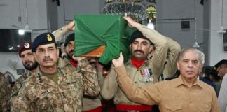 Prime Minister & COAS Pakistan attend the funeral of dedicated Christian Soldier