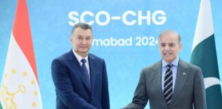 Pak Tajik Prime Ministers Discuss Cooperation in Trade, Investment, Energy and Regional Connectivity