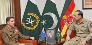 Australian Army Chief Visits GHQ , Shares Views on Global Regional Security Environment with Pakistani Commander