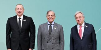 Pakistani PM welcomed by President Azerbaijan with Secretary General UN
