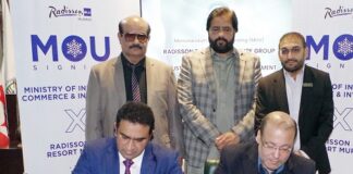 محکمہ صنعت و تجارت اور انٹرنیشنل ریڈیسن ہوٹل گروپ کے مابین باہمی تعاون کا معاہدہ