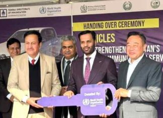 WHO Hands over 5 Vehicles to Federal Directorate of Immunization to Reach 20 Priority Districts for Vaccination of Children