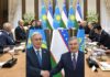 Kazakh Uzbek Presidents Discuss Joint Clean Air Initiative | Expand Trade & Strategic Cooperation | Transport Transit Connectivity