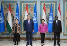 President Tajikistan welcomes UN Under Secretary General and Senior Delegations in Dushanbe Water Process ! Sides Exchange Views on Mutual Cooperation