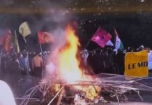 Thousands of protesters march in Geneva against the G7 ahead of the summit in France