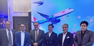 The launch ceremony of Centrum Air’s Karachi–Tashkent service