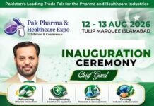 وفاقی وزیر صحت سید مصطفیٰ کمال دو روزہ پاک فارما اینڈ ہیلتھ کیئر ایکسپو 2026 کا اسلام آباد میں افتتاح کریں گے