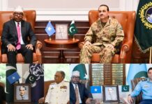 Somalian Minister Defense Calls on CDS Field Marshal , Air , Naval Chiefs of Pakistan | Sides Discuss Deepening Military Cooperation