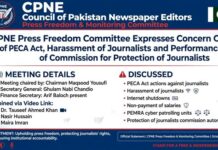CPNE Press Freedom Committee Expresses Concern Over Use of PECA Act, Harassment of Journalists and Performance of Commission for Protection of Journalists